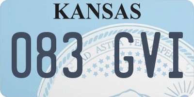 KS license plate 083GVI
