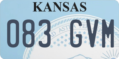 KS license plate 083GVM