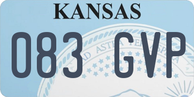 KS license plate 083GVP