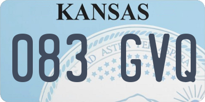 KS license plate 083GVQ