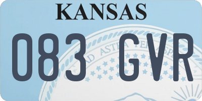 KS license plate 083GVR