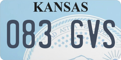 KS license plate 083GVS