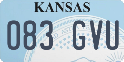 KS license plate 083GVU