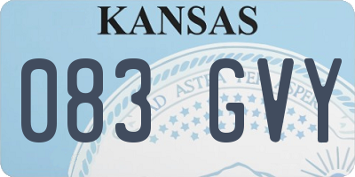 KS license plate 083GVY