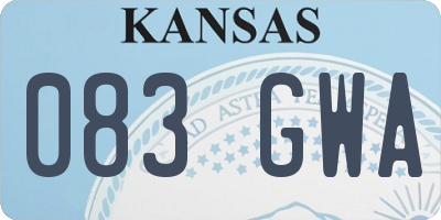 KS license plate 083GWA
