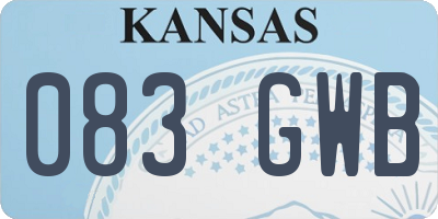 KS license plate 083GWB