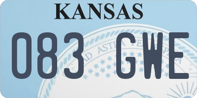 KS license plate 083GWE