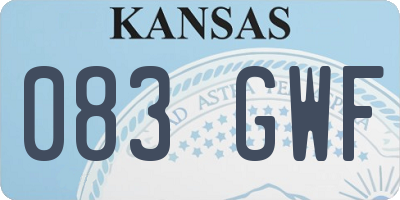 KS license plate 083GWF
