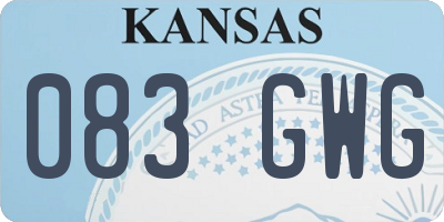 KS license plate 083GWG