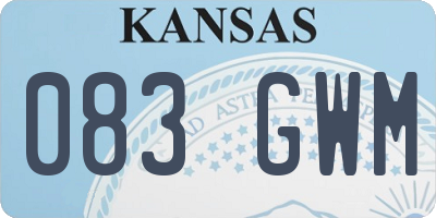 KS license plate 083GWM
