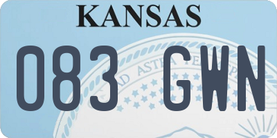 KS license plate 083GWN