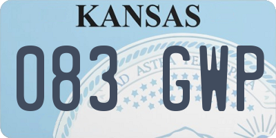KS license plate 083GWP