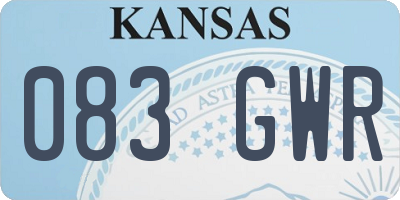 KS license plate 083GWR