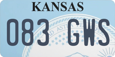 KS license plate 083GWS