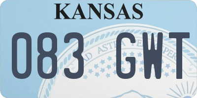 KS license plate 083GWT