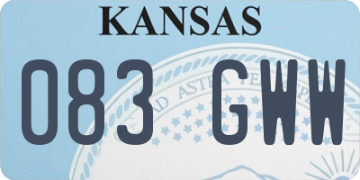 KS license plate 083GWW