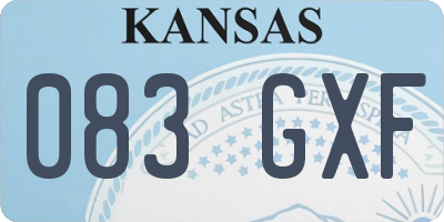 KS license plate 083GXF