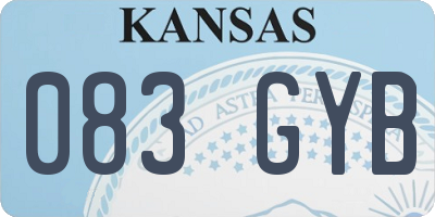 KS license plate 083GYB