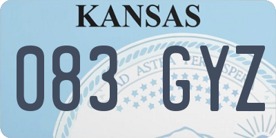 KS license plate 083GYZ