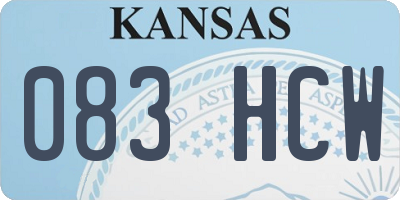 KS license plate 083HCW