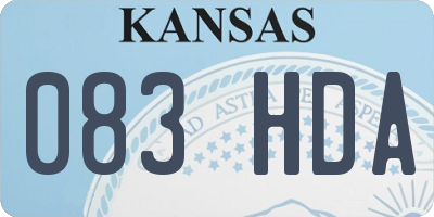 KS license plate 083HDA