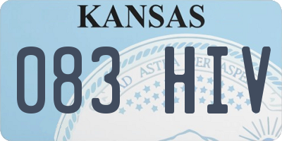 KS license plate 083HIV