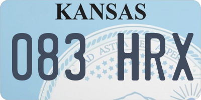 KS license plate 083HRX