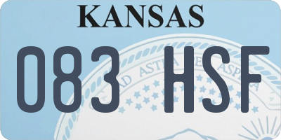 KS license plate 083HSF