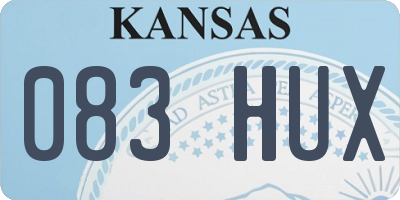 KS license plate 083HUX