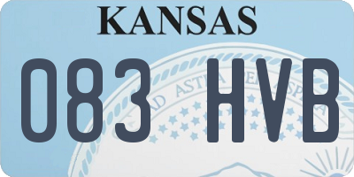 KS license plate 083HVB
