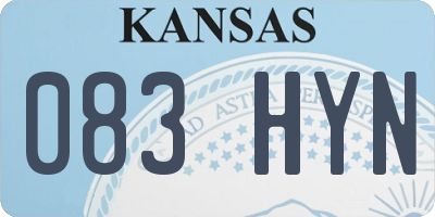 KS license plate 083HYN