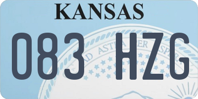KS license plate 083HZG