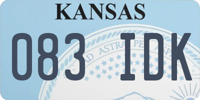 KS license plate 083IDK