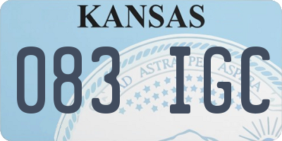 KS license plate 083IGC