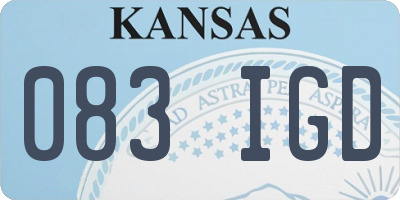 KS license plate 083IGD