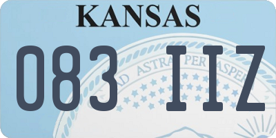 KS license plate 083IIZ