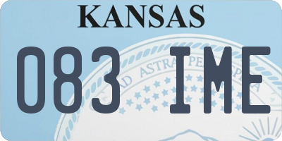 KS license plate 083IME