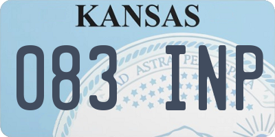 KS license plate 083INP