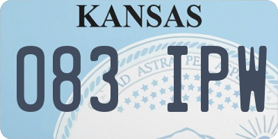 KS license plate 083IPW