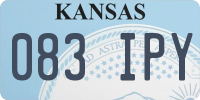 KS license plate 083IPY