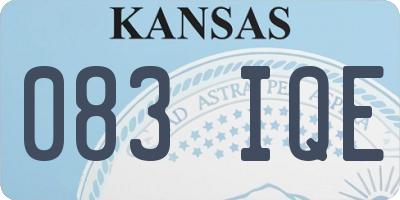 KS license plate 083IQE