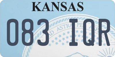 KS license plate 083IQR
