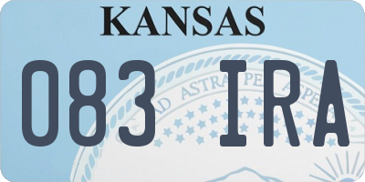 KS license plate 083IRA