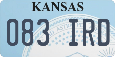 KS license plate 083IRD