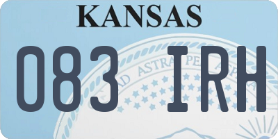 KS license plate 083IRH