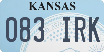 KS license plate 083IRK