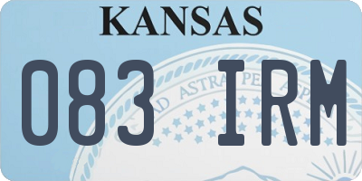 KS license plate 083IRM