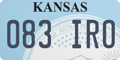 KS license plate 083IRO