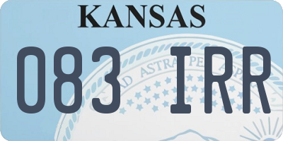 KS license plate 083IRR