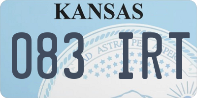 KS license plate 083IRT